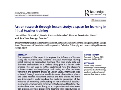 Action research through lesson study: a space for learning in initial teacher training