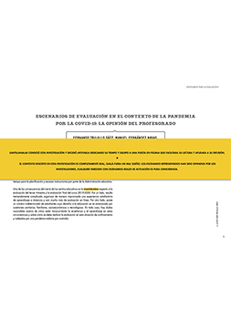Escenarios de evaluación en el contexto de la pandemia por la COVID-19: la opinión del profesorado